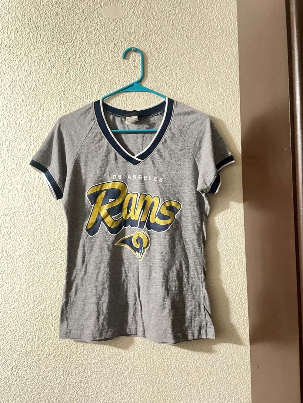NFL Team Apparel Women's Los Angeles Rams V-Neck Graphic T-Shirt